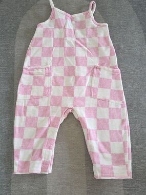 Grayson Mini Checkered Romper Sleeveless Pink White 18m